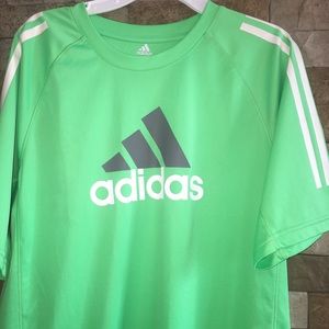 Green Adidas athletic shirt